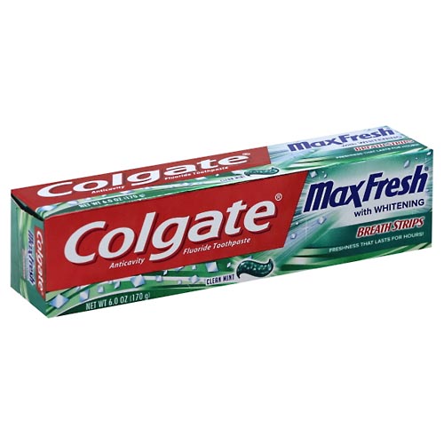Image for Colgate Toothpaste, Fluoride, Clean Mint, Whitening Breath Strips,6oz from Briargrove Pharmacy & Gifts