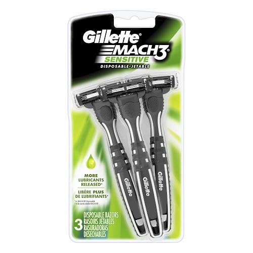 Image for Gillette Razors, Disposable, Sensitive,3ea from Briargrove Pharmacy & Gifts