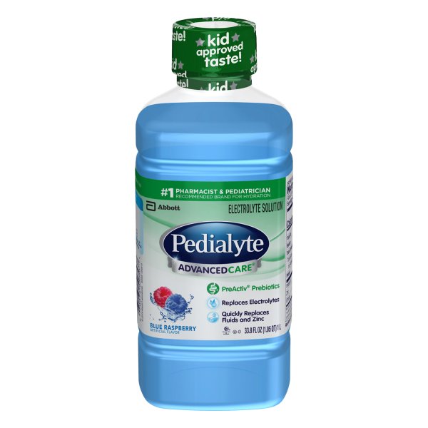 Image for Pedialyte Electrolyte Solution, Blue Raspberry,33.8oz from Briargrove Pharmacy & Gifts