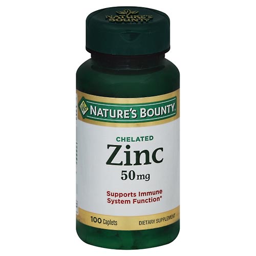 Image for Natures Bounty Zinc, Chelated, 50 mg, Caplets,100ea from Briargrove Pharmacy & Gifts