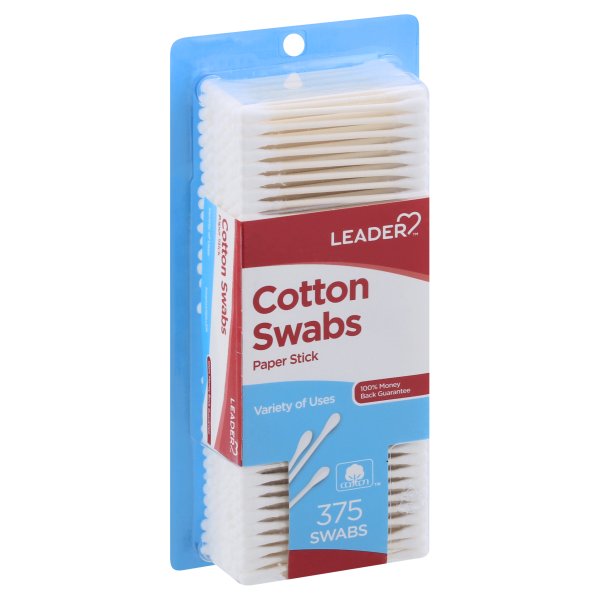 Image for Leader Cotton Swabs, Paper Stick,375ea from Briargrove Pharmacy & Gifts