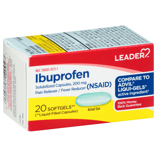 Image for Leader Ibuprofen, 200 mg, Softgels,20ea from Briargrove Pharmacy & Gifts