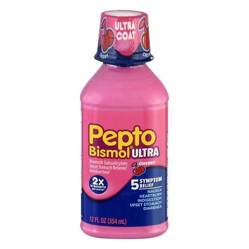 Image for Pepto Bismol Upset Stomach Reliever/Antidiarrheal, Ultra, Cherry,12oz from Briargrove Pharmacy & Gifts