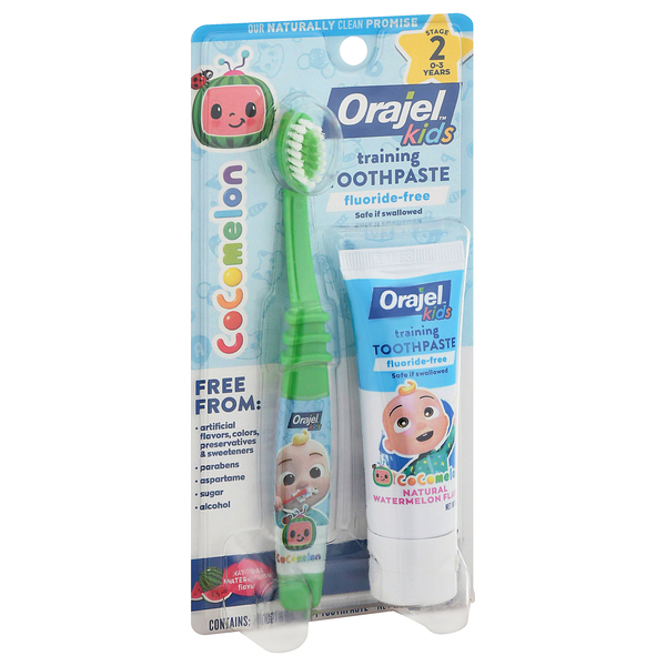Image for Orajel Training Toothpaste, Natural Watermelon, Cocomelon,1ea from Briargrove Pharmacy & Gifts