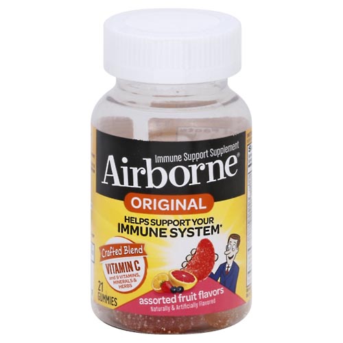 Image for Airborne Immune Support Supplement, Original, Gummies, Assorted Fruit Flavors,21ea from Briargrove Pharmacy & Gifts