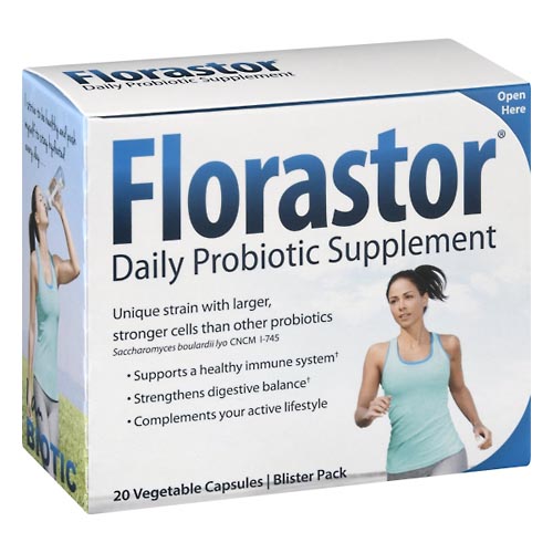 Image for Florastor Daily Probiotic Supplement, Vegetable Capsules,20ea from Briargrove Pharmacy & Gifts