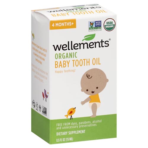 Image for Wellements Baby Tooth Oil, Organic, 4 Months+,0.5oz from Briargrove Pharmacy & Gifts