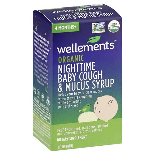 Image for Wellements Cough & Mucus Syrup, Nighttime, Organic, Baby,2oz from Briargrove Pharmacy & Gifts