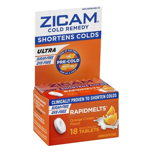 Image for Zicam Cold Remedy, Orange Cream, Ultra, Quick Dissolve Tablets,18ea from Briargrove Pharmacy & Gifts
