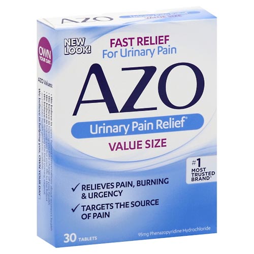 Image for Azo Urinary Pain Relief, 95 mg, Tablets, Value Size,30ea from Briargrove Pharmacy & Gifts