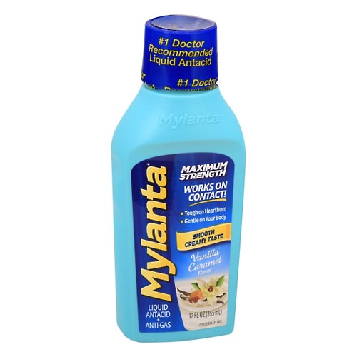 Image for Mylanta Antacid + Anti-Gas, Maximum Strength, Liquid, Vanilla Caramel Flavor,12oz from Briargrove Pharmacy & Gifts