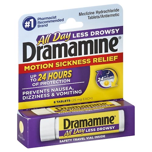 Image for Dramamine Motion Sickness Relief, 25 mg, Tablets,8ea from Briargrove Pharmacy & Gifts