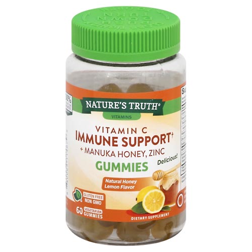 Image for Natures Truth Vitamin C, Immune Support + Manuka Honey, Zinc, Gummies, Natural Honey Lemon,60ea from Briargrove Pharmacy & Gifts