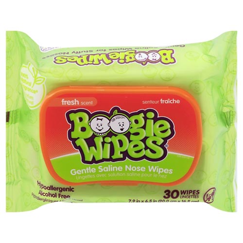 Image for Boogie Wipes Nose Wipes, Gentle Saline, Fresh Scent,30ea from Briargrove Pharmacy & Gifts
